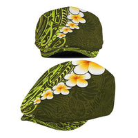Lime Green Polynesia Jeff Hat Plumeria Tropical Leaves Galaxy Polynesian Art LT14 - Polynesian Pride