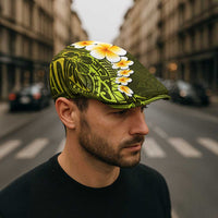 Lime Green Polynesia Jeff Hat Plumeria Tropical Leaves Galaxy Polynesian Art LT14 - Polynesian Pride