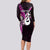 Personalised New Zealand Long Sleeve Bodycon Dress Aotearoa Silver Fern With Manaia Maori Unique Pink LT14 - Polynesian Pride