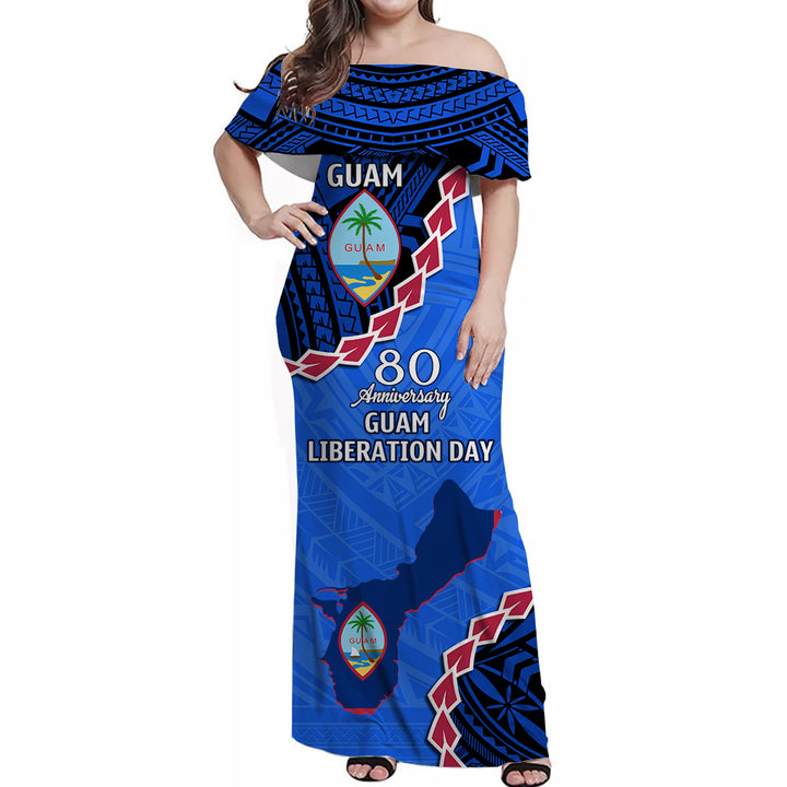 Guam 80th Anniversary Liberation Day Matching Dress and Hawaiian Shirt LT9 - Polynesian Pride