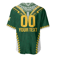Custom Rugby League Cook Islands Baseball Jersey Tribal Pattern Green Version
