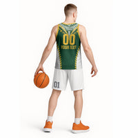 Custom Rugby League Cook Islands Basketball Jersey Tribal Pattern Green Version LT01 - Polynesian Pride