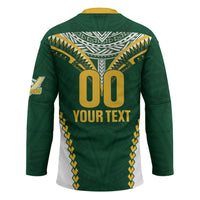 Custom Rugby League Cook Islands Hockey Jersey Tribal Pattern Green Version LT01 - Polynesian Pride
