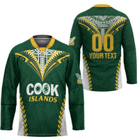 Custom Rugby League Cook Islands Hockey Jersey Tribal Pattern Green Version LT01 - Polynesian Pride