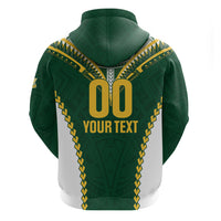 Custom Rugby League Cook Islands Hoodie Tribal Pattern Green Version LT01 - Polynesian Pride