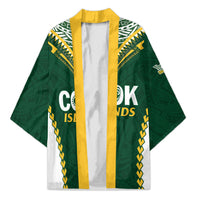 Custom Rugby League Cook Islands Kimono Tribal Pattern Green Version