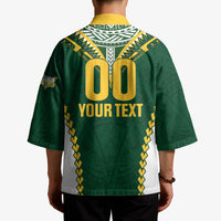 Custom Rugby League Cook Islands Kimono Tribal Pattern Green Version