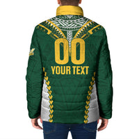 Custom Rugby League Cook Islands Padded Jacket Tribal Pattern Green Version