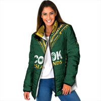 Custom Rugby League Cook Islands Padded Jacket Tribal Pattern Green Version