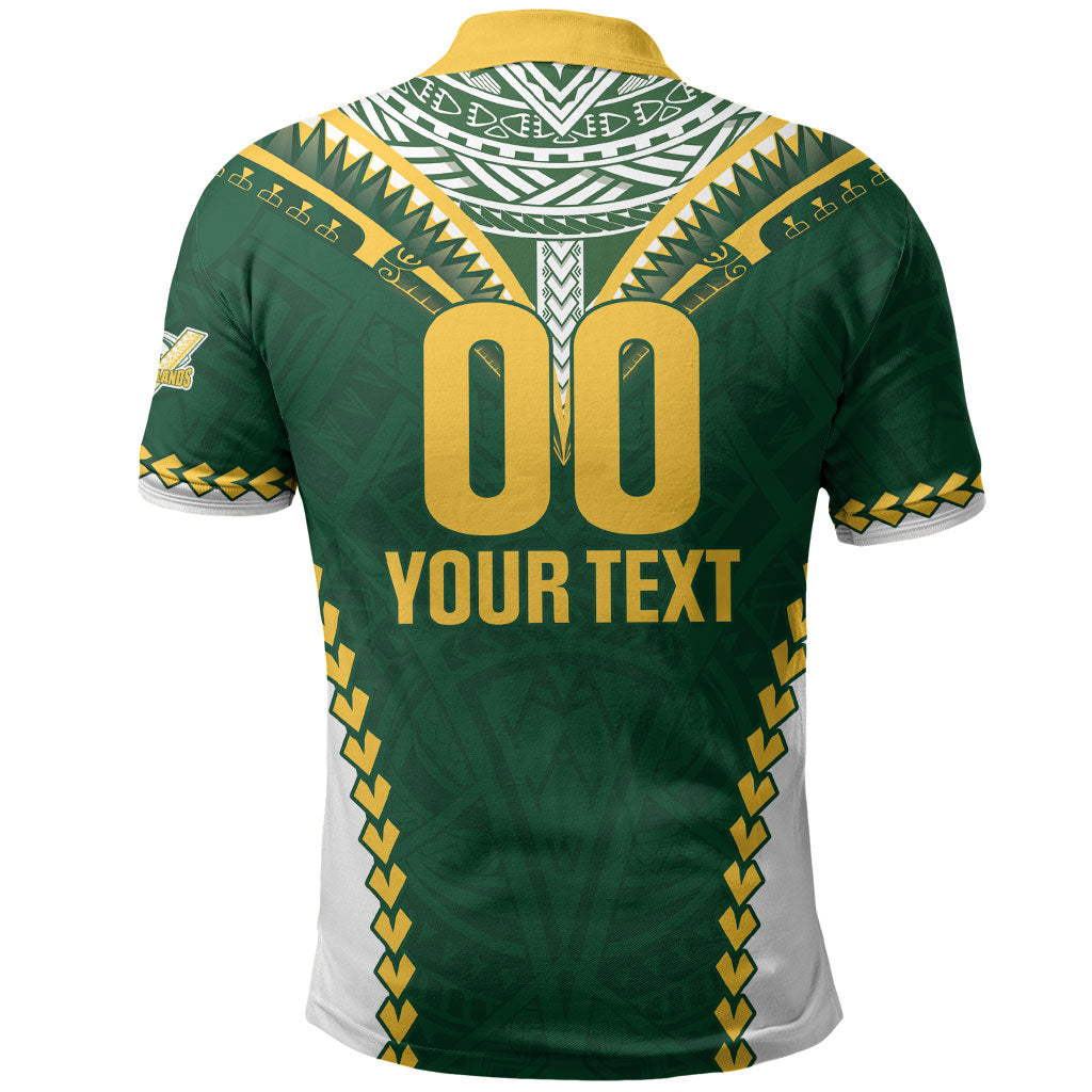 Custom Rugby League Cook Islands Polo Shirt Tribal Pattern Green Version