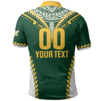 Custom Rugby League Cook Islands Polo Shirt Tribal Pattern Green Version
