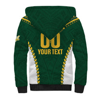 Custom Rugby League Cook Islands Sherpa Hoodie Tribal Pattern Green Version