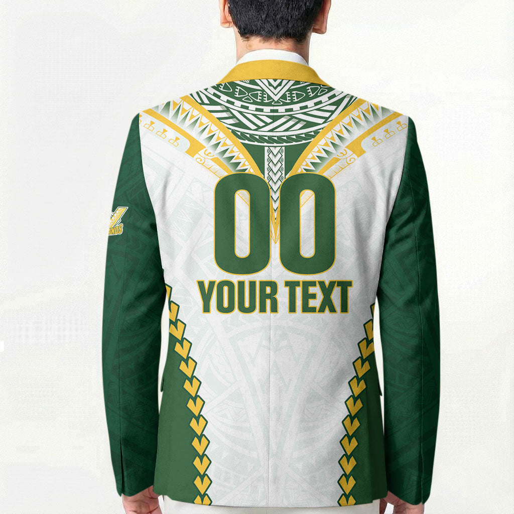 Custom Rugby League Cook Islands Blazer Tribal Pattern White Version