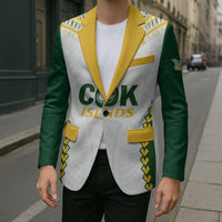 Custom Rugby League Cook Islands Blazer Tribal Pattern White Version