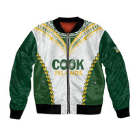 Custom Rugby League Cook Islands Bomber Jacket Tribal Pattern White Version