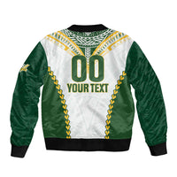 Custom Rugby League Cook Islands Bomber Jacket Tribal Pattern White Version