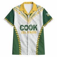 Custom Rugby League Cook Islands Hawaiian Shirt Tribal Pattern White Version