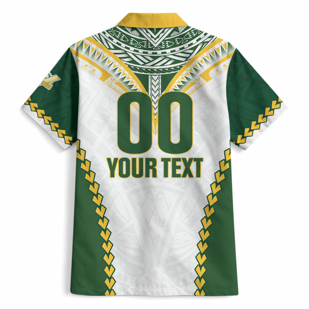 Custom Rugby League Cook Islands Hawaiian Shirt Tribal Pattern White Version