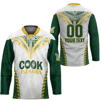 Custom Rugby League Cook Islands Hockey Jersey Tribal Pattern White Version