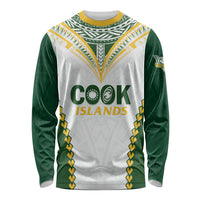Custom Rugby League Cook Islands Long Sleeve Shirt Tribal Pattern White Version LT01 Unisex White - Polynesian Pride