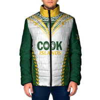 Custom Rugby League Cook Islands Padded Jacket Tribal Pattern White Version
