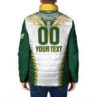Custom Rugby League Cook Islands Padded Jacket Tribal Pattern White Version