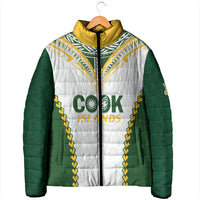 Custom Rugby League Cook Islands Padded Jacket Tribal Pattern White Version