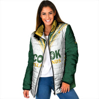 Custom Rugby League Cook Islands Padded Jacket Tribal Pattern White Version