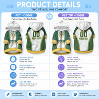 Custom Rugby League Cook Islands Pet Hoodie Tribal Pattern White Version