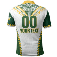 Custom Rugby League Cook Islands Polo Shirt Tribal Pattern White Version LT01 - Polynesian Pride