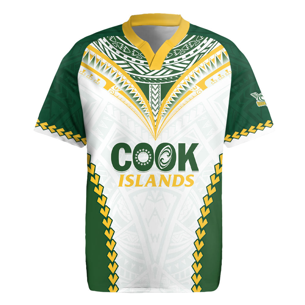 Custom Rugby League Cook Islands Rugby Jersey Tribal Pattern White Version LT01 White - Polynesian Pride