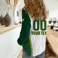 Custom Rugby League Cook Islands Women Casual Shirt Tribal Pattern White Version LT01 - Polynesian Pride
