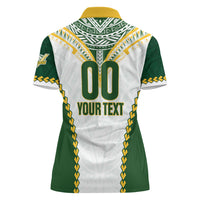 Custom Rugby League Cook Islands Women Polo Shirt Tribal Pattern White Version LT01 - Polynesian Pride