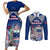 Custom Samoa Rugby Couples Matching Short Sleeve Bodycon Dress and Long Sleeve Button Shirt Toa Samoa Myriad Patterns LT01 Blue - Polynesian Pride