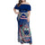 Custom Samoa Rugby Family Matching Off Shoulder Maxi Dress and Hawaiian Shirt Toa Samoa Myriad Patterns LT01 Mom's Dress Blue - Polynesian Pride