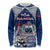 Custom Samoa Rugby Long Sleeve Shirt Toa Samoa Myriad Patterns LT01 Unisex Blue - Polynesian Pride