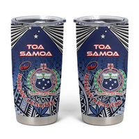 Samoa Rugby Tumbler Cup Toa Samoa Myriad Patterns LT01 Blue - Polynesian Pride