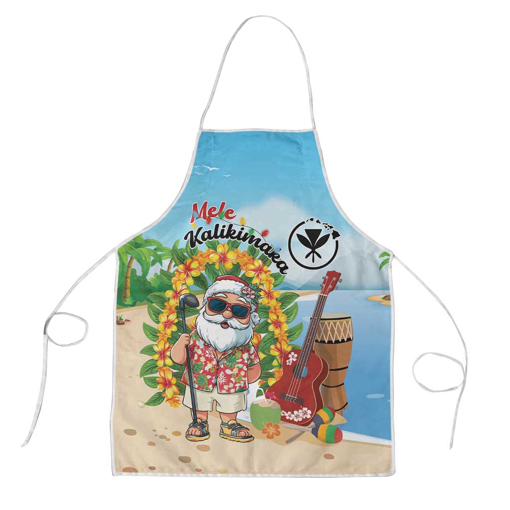 Hawaii Golf Christmas Apron Mele Kalikimaka Funny Golfer Santa LT01 Blue - Polynesian Pride