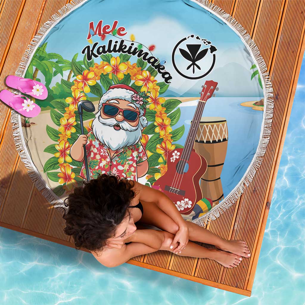 Hawaii Golf Christmas Beach Blanket Mele Kalikimaka Funny Golfer Santa LT01 - Polynesian Pride