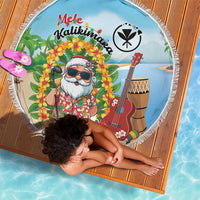 Hawaii Golf Christmas Beach Blanket Mele Kalikimaka Funny Golfer Santa LT01 - Polynesian Pride