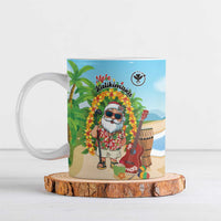 Personalized Hawaii Golf Christmas Ceramic Mug Mele Kalikimaka Funny Golfer Santa LT01 Blue - Polynesian Pride