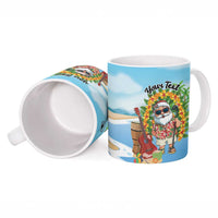 Personalized Hawaii Golf Christmas Ceramic Mug Mele Kalikimaka Funny Golfer Santa LT01 - Polynesian Pride