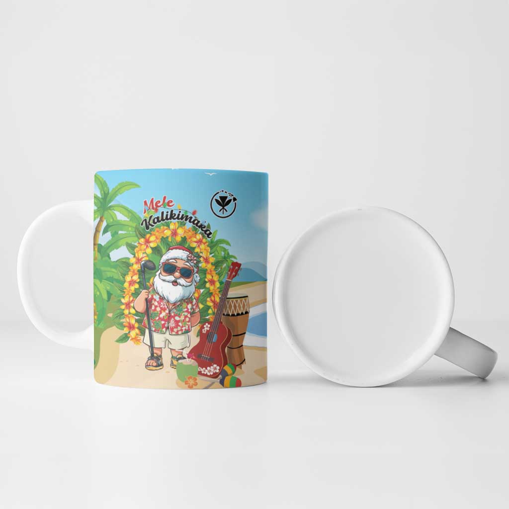 Personalized Hawaii Golf Christmas Ceramic Mug Mele Kalikimaka Funny Golfer Santa LT01 - Polynesian Pride