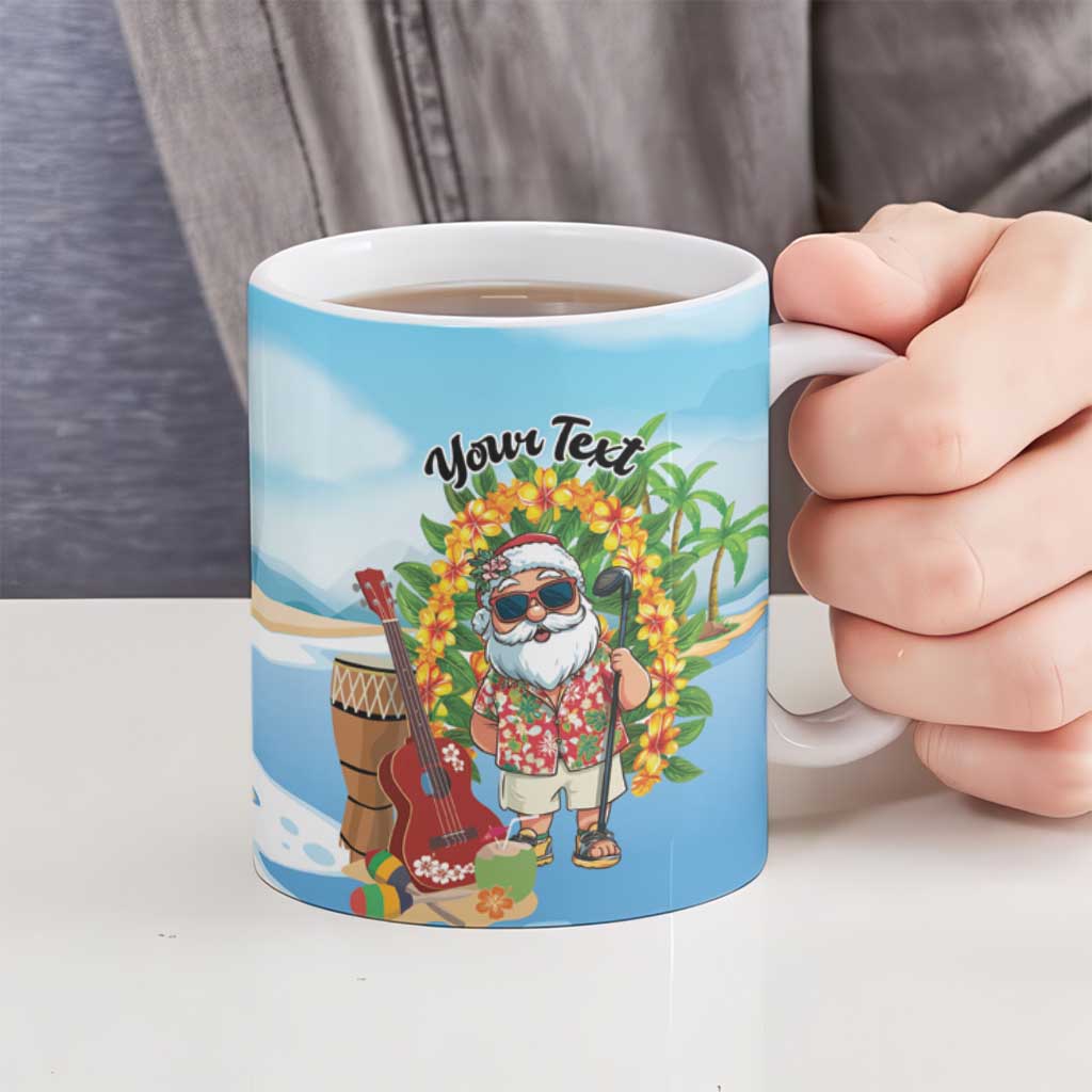 Personalized Hawaii Golf Christmas Ceramic Mug Mele Kalikimaka Funny Golfer Santa LT01 - Polynesian Pride