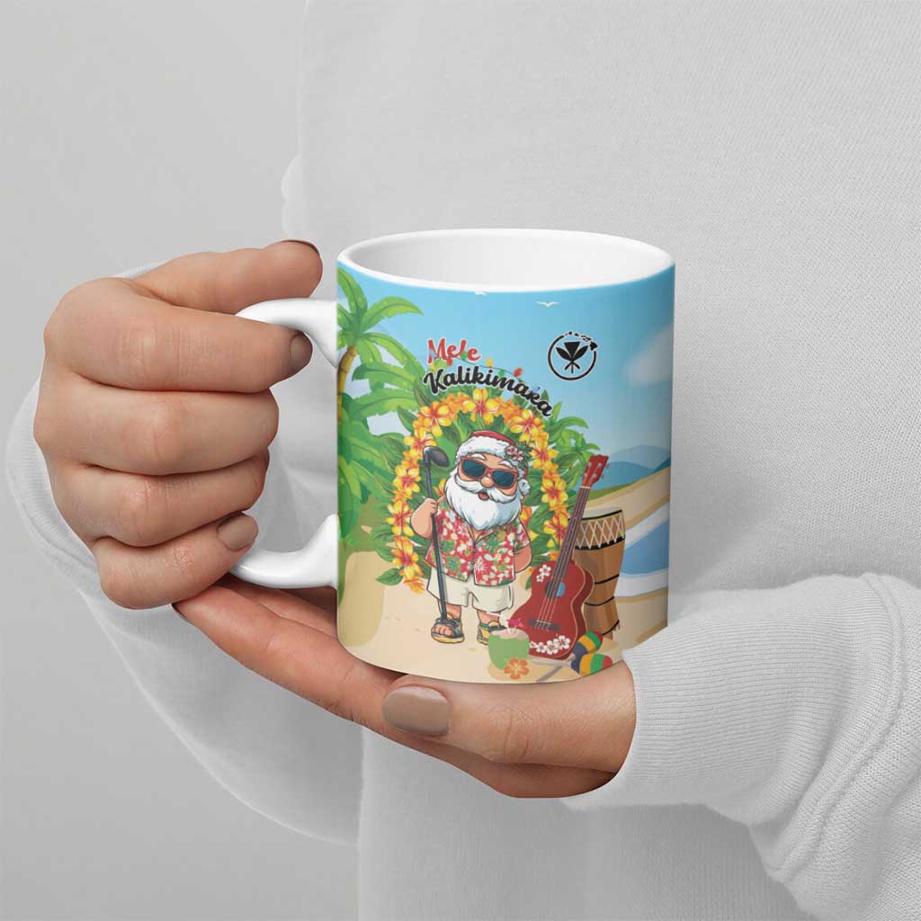 Personalized Hawaii Golf Christmas Ceramic Mug Mele Kalikimaka Funny Golfer Santa LT01 - Polynesian Pride