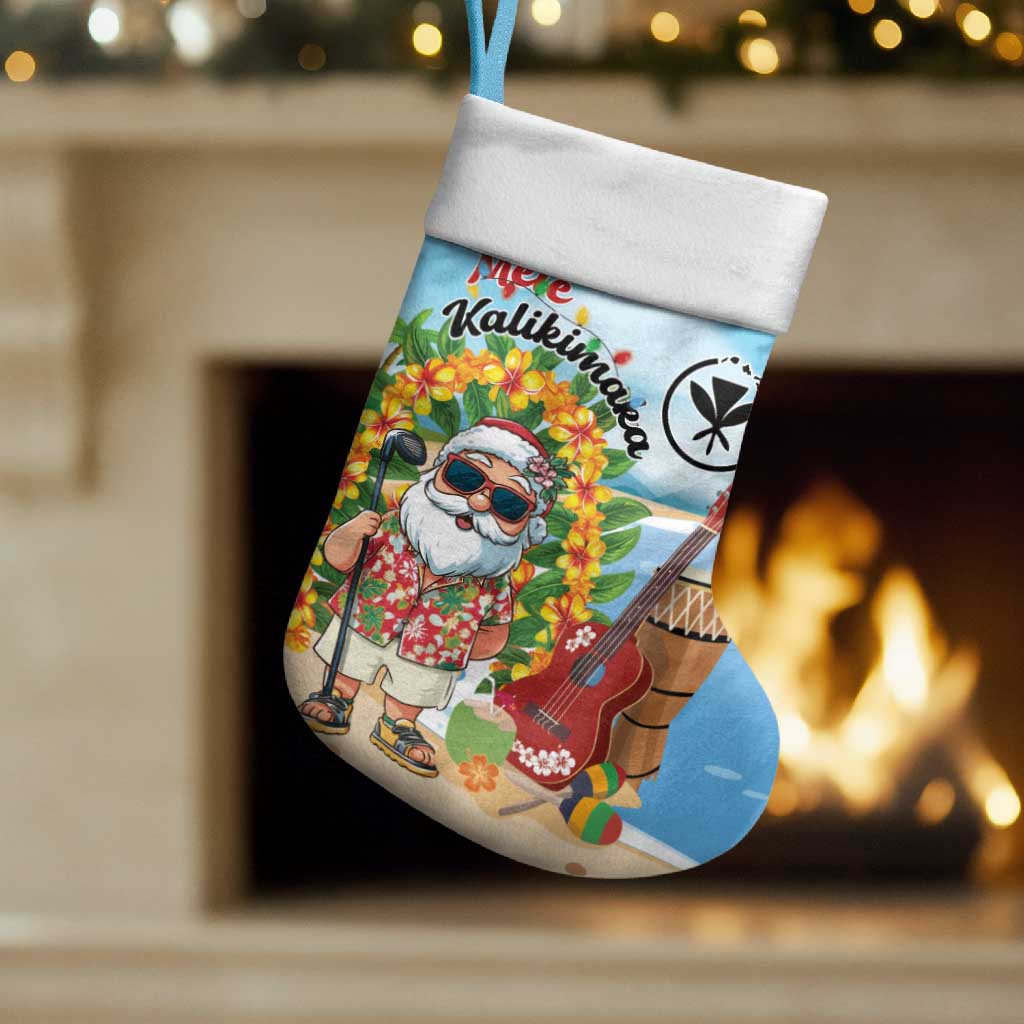 Hawaii Golf Christmas Stocking Mele Kalikimaka Funny Golfer Santa LT01 Set of 2 Blue - Polynesian Pride