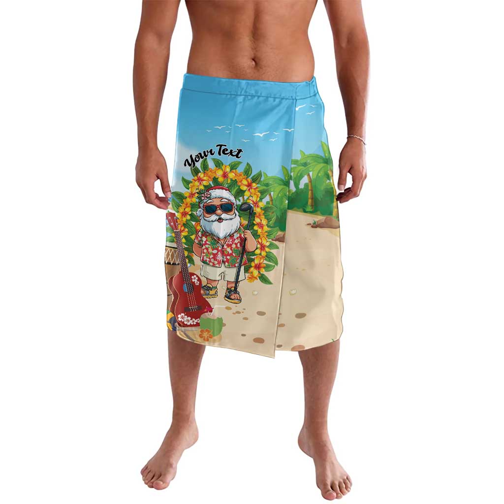 Personalized Hawaii Golf Christmas Lavalava Mele Kalikimaka Funny Golfer Santa LT01 Blue - Polynesian Pride