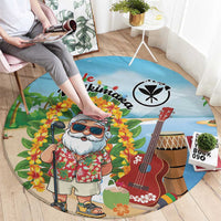 Hawaii Golf Christmas Round Carpet Mele Kalikimaka Funny Golfer Santa LT01 - Polynesian Pride