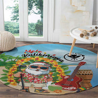 Hawaii Golf Christmas Round Carpet Mele Kalikimaka Funny Golfer Santa LT01 - Polynesian Pride