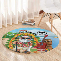 Hawaii Golf Christmas Round Carpet Mele Kalikimaka Funny Golfer Santa LT01 - Polynesian Pride